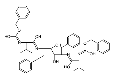 benzyl N-[(2S)-1-[[(2S,3R,4R,5S)-3,4-dihydroxy-5-[[(2S)-3-methyl-2-(phenylmethoxycarbonylamino)butanoyl]amino]-1,6-diphenylhexan-2-yl]amino]-3-methyl-1-oxobutan-2-yl]carbamate结构式