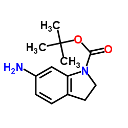 6-氨基-2,3-二氢吲哚满-1-羧酸叔丁酯结构式