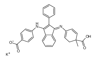 potassium,4-[[3-(4-carboxyanilino)-2-phenylinden-1-ylidene]amino]-1-methylcyclohexa-2,4-diene-1-carboxylate结构式
