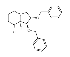 (1S,2R,8R,8aR)-octahydro-8-hydroxy-1,2-bis(phenylmethoxy)indolizine结构式