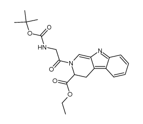 ethyl 2-(2-((tert-butoxycarbonyl)amino)acetyl)-3,4-dihydro-2H-pyrido[3,4-b]indole-3-carboxylate结构式