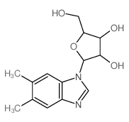 1H-Benzimidazole,5,6-dimethyl-1-b-D-ribofuranosyl-结构式