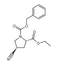N-(benzyloxycarbonyl)-trans-4-cyano-L-proline ethyl ester结构式