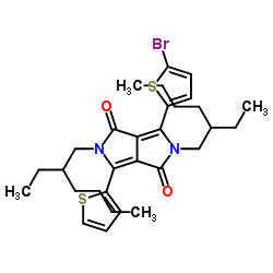 2,5-双(2-乙基己基)-3-(5-溴-噻吩-2-基)-6-(噻吩-2-基)-吡咯并[3,4-c]吡咯-1,4-二酮结构式
