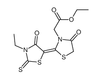 3-Thiazolidineacetic acid, 2-(3-ethyl-4-oxo-2-thioxo-5-thiazolidinylidene)-4-oxo-, ethyl ester结构式