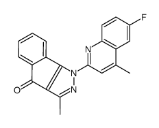 1-(6-fluoro-4-methylquinolin-2-yl)-3-methylindeno[1,2-c]pyrazol-4-one结构式
