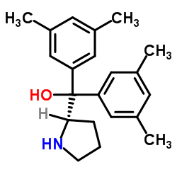 (S)-&alpha;,&alpha;-双(3,5-二甲基苯基)-2-吡咯烷甲醇结构式