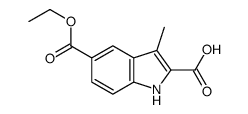 5-ethoxycarbonyl-3-methyl-1H-indole-2-carboxylic acid结构式