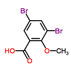 2-甲氧基-3,5-二溴苯甲酸结构式
