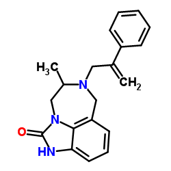 5-methyl-6-(2-phenylprop-2-en-1-yl)-4,5,6,7-tetrahydroimidazo[4,5,1-jk][1,4]benzodiazepin-2-ol结构式