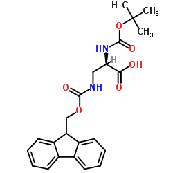 (R)-2-(Boc-氨基)-3-(Fmoc-氨基)丙酸结构式