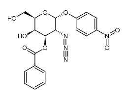 p-nitrophenyl 2-azido-3-O-benzoyl-2-deoxy-α-D-galactopyranoside结构式