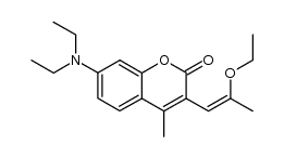 (Z)-7-(diethylamino)-3-(2-ethoxyprop-1-en-1-yl)-4-methyl-2H-chromen-2-one结构式