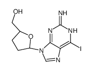(2S)-5α-(2-Amino-6-iodo-9H-purine-9-yl)tetrahydrofuran-2α-methanol结构式