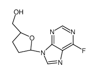 (2S)-5α-(6-Fluoro-9H-purine-9-yl)tetrahydrofuran-2α-methanol结构式
