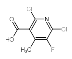 2,6-二氯-5-氟-4-甲基吡啶-3-羧酸结构式