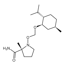 (1'R,2R,2'S,5'R)-1-[(2-isopropyl-5-methylcyclohexyl)oxymethoxy]-2-methyl-2-pyrrolidine carboxamide结构式