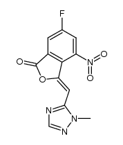 1(3H)-Isobenzofuranone,6-fluoro-3-[(1-Methyl-1H-1,2,4-triazol-5-yl)Methylene]-4-nitro-,(3Z)-结构式