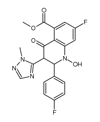methyl 7-fluoro-2-(4-fluorophenyl)-1-hydroxy-3-(1-methyl-1H-1,2,4-triazol-5-yl)-4-oxo-1,2,3,4- tetrahydroquinoline-5-carboxylate结构式