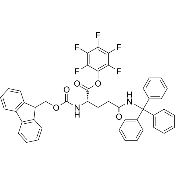 N-Α-FMOC-N-Γ-三苯甲游基-L-谷氨酸五氟苯酯结构式