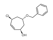 1β-hydroxy-4β-chloro-6α-(benzyloxy)-2-cycloheptene结构式
