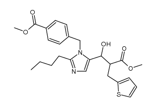 2-butyl-1-(4-carbomethoxybenzyl)-5-[2-carbomethoxy-1-hydroxy-3-(2-thienyl)propyl]imidazole结构式