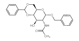 苯甲基-2-乙酰氨基-4,6-O-苯亚甲基-2-脱氧-Alpha-D-吡喃葡萄糖苷结构式