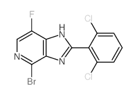 4-溴-2-(2,6-二氯苯基)-7-氟-1H-咪唑并[4,5-c]吡啶结构式