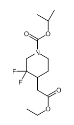 tert-butyl 4-(2-ethoxy-2-oxoethyl)-3,3-difluoropiperidine-1-carboxylate结构式