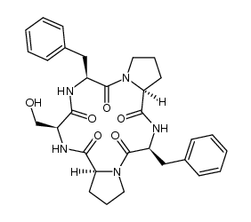 cyclo-(L-Ser-cis-L-Pro-L-Phe-cis-L-Pro-L-Phe)结构式
