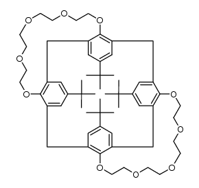5,11,17,23-tetrakis(1,1-dimethylethyl)-25,26,27,28-biscrown-5-calix[4]arene结构式