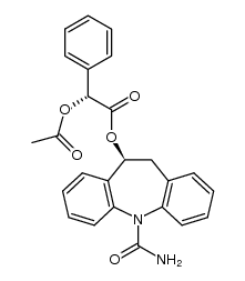 (10S)-10-[(2R)-(acetyloxy)(phenyl)ethanoate]-10,11-dihydro-5H-dibenzo[b,f]azepine-5-carboxamide结构式