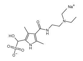 sodium (4-((2-(diethylamino)ethyl)carbamoyl)-3,5-dimethyl-1H-pyrrol-2-yl)(hydroxy)methanesulfonate结构式