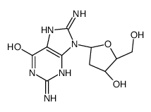 2,8-diamino-9-[(2R,4S,5R)-4-hydroxy-5-(hydroxymethyl)oxolan-2-yl]-3H-purin-6-one结构式