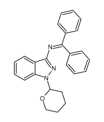 benzhydrylidene[1-(tetrahydro-2H-pyran-2-yl)-1H-indazol-3-yl]amine结构式