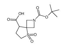 2-(叔丁氧基羰基)-5-硫杂-2-氮杂螺[3.4]辛烷-8-羧酸5,5-二氧化物结构式