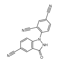 5-cyano-1-(2,4-dicyanophenyl)-1,2-dihydroindazolidin-3-one结构式