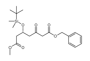 (R)-1-benzyl 7-methyl 5-(tert-butyldimethylsilyloxy)-3-oxoheptanedioate结构式