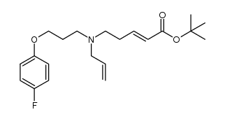 tert-butyl (E)-5-[N-allyl-N-3'-(4''-fluorophenoxy)propylamino]pent-2-enoate结构式