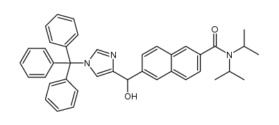 N,N-diisopropyl-6-[1-hydroxy-1-(1-trityl-1H-imidazol-4-yl)methyl]-2-naphthamide结构式