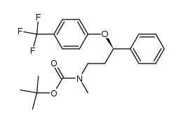 (+)-N-tert-butoxycarbonyl-N-methyl-3-phenyl-3-[4-(trifluoromethyl)phenoxy]propanamine结构式