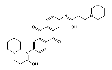 N-[9,10-dioxo-6-(3-piperidin-1-ylpropanoylamino)anthracen-2-yl]-3-piperidin-1-ylpropanamide结构式