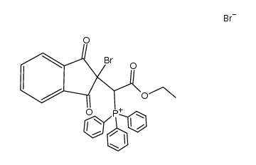 (1-(2-bromo-1,3-dioxo-2,3-dihydro-1H-inden-2-yl)-2-ethoxy-2-oxoethyl)triphenylphosphonium bromide结构式