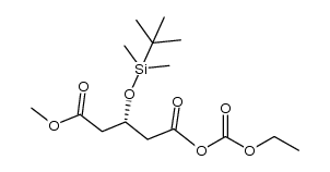 (R)-3-((tert-butyldimethylsilyl)oxy)-5-methoxy-5-oxopentanoic (ethyl carbonic) anhydride结构式