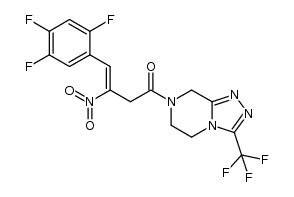 3-nitro-1-(3-(trifluoromethyl)-5,6-dihydro-[1,2,4]triazolo[4,3-a]pyrazin-7(8H)-yl)-4-(2,4,5-trifluorophenyl)but-3-en-1-one结构式