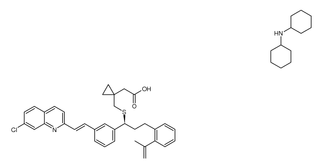 [S,E]-1-[[[1-[3-(2-(7-chloro-2-quinolinyl)ethenyl)phenyl]-3-[2-(prop-1-en-2-yl)phenyl]propyl]thio]methyl]cyclopropaneacetic acid dicyclohexylamine salt结构式