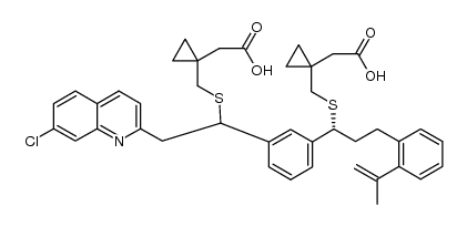 2-(1-((((1R)-1-(3-(1-(((1-(carboxymethyl)cyclopropyl)methyl)thio)-2-(7-chloroquinolin-2-yl)ethyl)phenyl)-3-(2-(prop-1-en-2-yl)phenyl)propyl)thio)methyl)cyclopropyl)acetic acid结构式