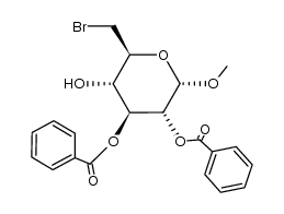 methyl 2,3-di-O-benzoyl-6-bromo-6-deoxy-α-D-glucopyranoside结构式