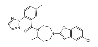 (4-(5-chlorobenzo[d]oxazol-2-yl)-7-Methyl-1,4-diazepan-1-yl)(5-Methyl-2-(2H-1,2,3-triazol-2-yl)phenyl)Methanone结构式
