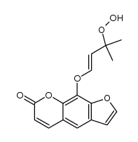 9-(3'-Hydroperoxy-3'-methyl-1'-butenyloxy)furo[3,2-g][1]benzopyran-7-one结构式